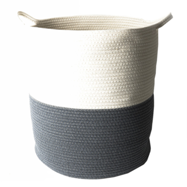 корзина для хранения TODELIA Barcus 430х430х470мм хлопчатобумажное волокно бежевая/темно-зеленая